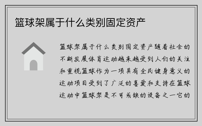 篮球架属于什么类别固定资产