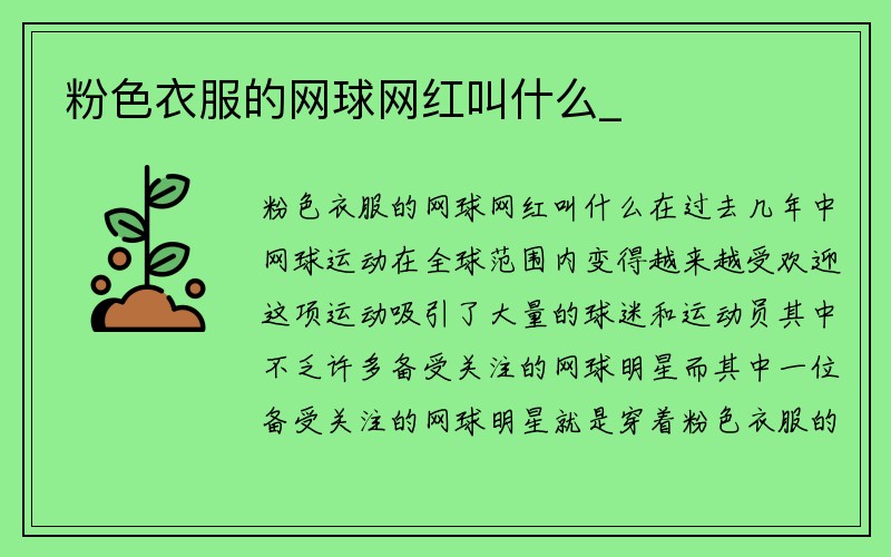 粉色衣服的网球网红叫什么_