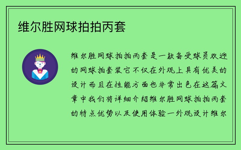 维尔胜网球拍拍丙套