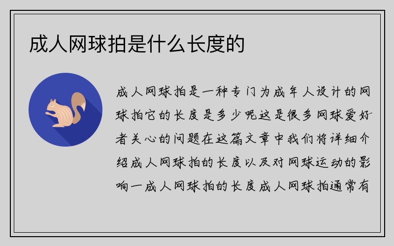 成人网球拍是什么长度的